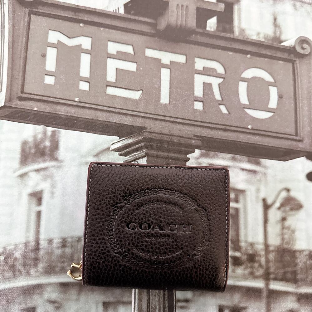 Coach CM216 Snap Wallet With Coach Heritage